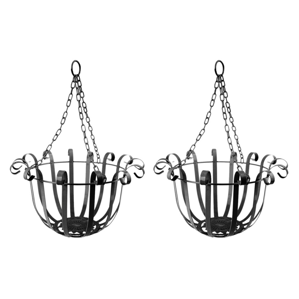 Typecat 2X European Style Wall Hanging Flower Pot Support Bracket Hook Iron Hanger Plants Holder Balcony Home Decor