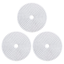3X Tampons de Polissage Diamant Humide 5 Pouces 125 mm Grains de Granit Marbre 30