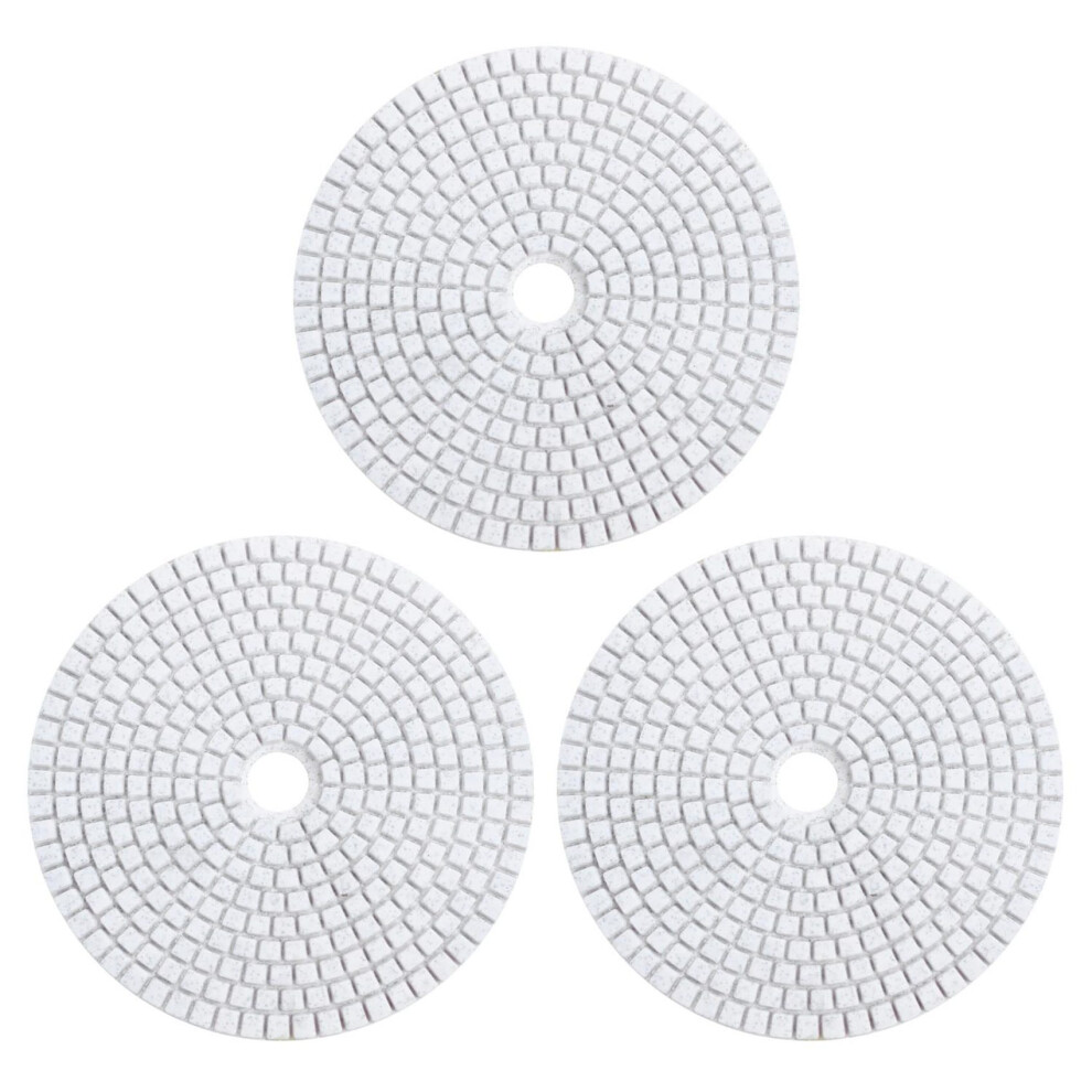3X 5 Inch 125Mm Wet Diamond Polishing Pads Marble Granite Grits 30 White/Grey 4713347687464