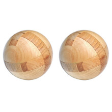 2X Wooden Puzzle Magic Brain Teasers Toy Intelligence Game Sphere Puzzles for Adults/Kids