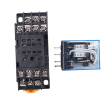 HH54P  12V Coil 4PDT 14 Pins Electromagnetic Power Relay DYF14A Base