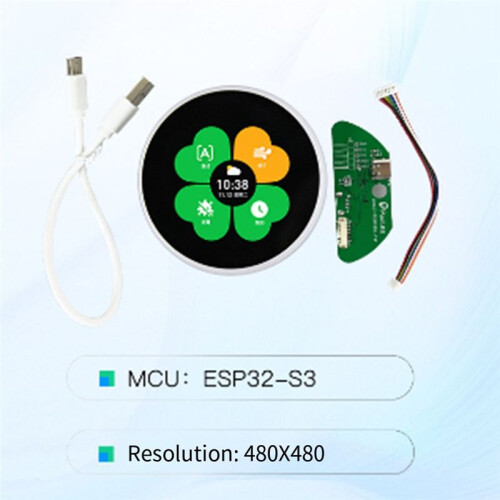 Display LCD Colorido IPS Circular Redondo de 2,1 Polegadas 480X480 e BotãO Codificador ESP32-S3 MóDulo N16R8 ST7701 2.4G WIFI