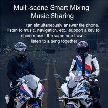 Motorcycle Helmet Headset 2 Rider 500m Intercom Waterproof Noise Cancellation AI Voice Riding Headset