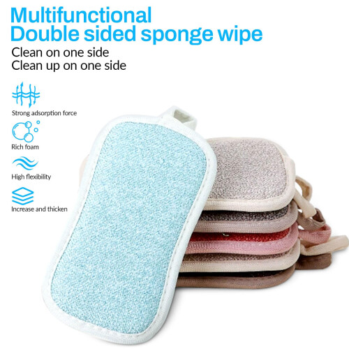 8 Pack Reusable Microfiber Kitchen Sponges Red for Dishwashing and Easy Visual Identification 1