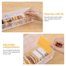 2X Clear Cable Organizer Box with Lid, Charger Cable Cord Storage Organizer, Office Desk Organizers, Multifunctional