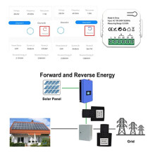 2X Medidor de Energia ZigBee de 2 Canais Bidirecional com Sensor de Corrente Tuya Monitor Alimentação 80A 110V/240V Gateway Necessário