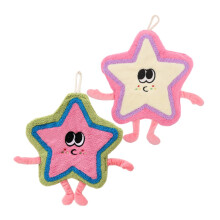Set of 2 Cute Star Kitchen Hand Towels Soft Absorbent Quick Dry with Hanging Loop Light Yellow