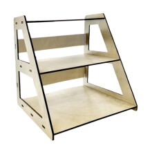 3 Tier Wooden Display Stand Brown, Sturdy Cupcake Holder for Parties and Collectibles