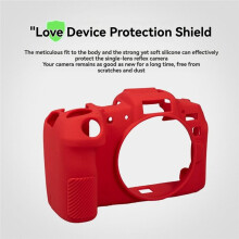R8 Top Texture Rubber Silicone Case Body Cover Protector Frame Skin for R8 Camera Red