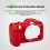 R8 Top Texture Rubber Silicone Case Body Cover Protector Frame Skin for   R8 Camera Red 1