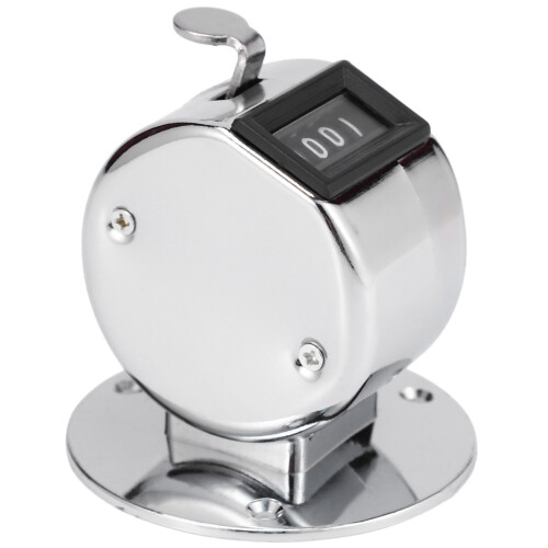 2X Round Base 4 Digit Manual Hand Tally Mechanical  Click Counter