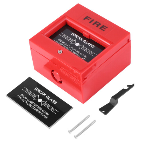 2X AC 250V/12V  12V Resettable Manual Call Point Fire Alarm Pull Station 1