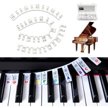 88 Key Removable Piano Keyboard Note Labels, Silicone Washable Reusable Strips for Beginners