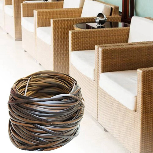 2X Café Gradiente Plano Sintético Material de Tecelagem Rattan Plástico Rattan 2