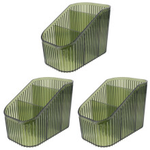 3Pièces Organiseur Pinceaux Plastique Vert Rangement Bureau