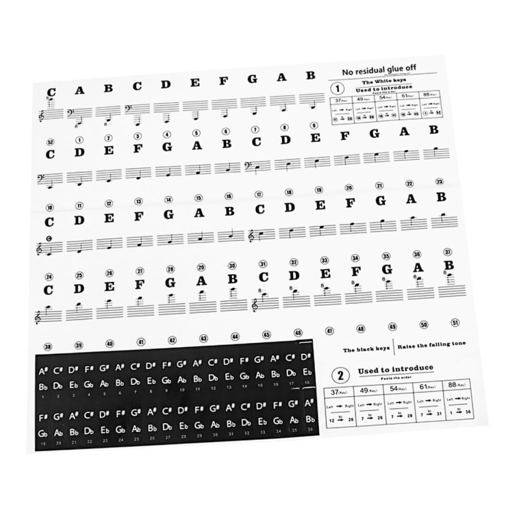 Piano Keyboard Stickers For Beginners With Colorcoded Labels And Removable Design For Fast Note Recognition 9092120036800