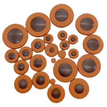 Sheepskin Saxophone Pads Set with Plastic Backing for Airtight Seal, Sizes 8.5mm to 46mm