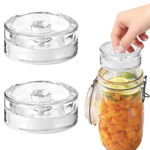 4 Poids de Fermentation avec Poignée pour Bocaux à Large Ouverture et Fermentation de Conserves. 2