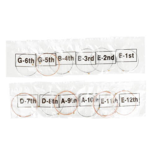 12pcs Acoustic Guitar Strings Light Gauge Phosphor Bronze Set for Warm Clear Tone