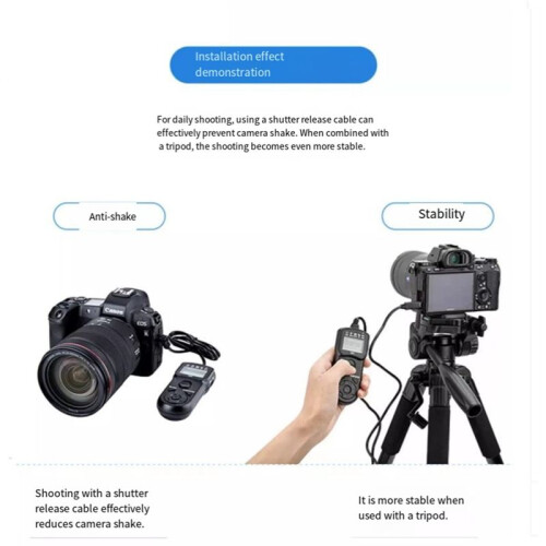 JJC Timer Delay Shutter Cable Remote Control is Suitable for  RM-SPR1 Camera Wired Shutter Cable 2