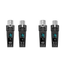 2X UHF Wireless Microphone Converter Adapter XLR Transmitter and Receiver for Dynamic Microphone Guitar Audio Mixer