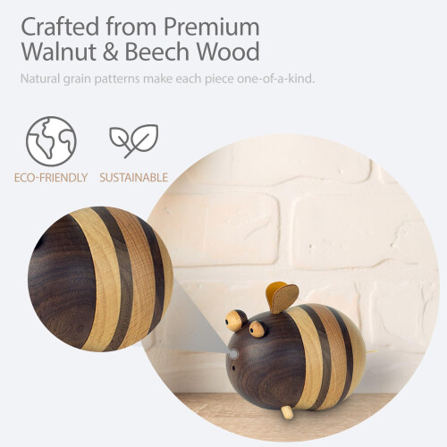 Bee Toothpick Holder with 250 Bamboo Toothpicks, DustProof Kitchen Dispenser Decor 2