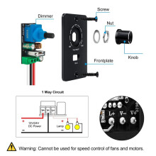 2X Interruptor Regulador de Intensidad LED PWM de 12-24 V CC, Regulador de Intensidad de 3 Cables de 5 A para Bombillas LED con Carga Rápida USB QC