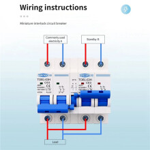 3X TOMZN TOB1-63H 63A 2P+2P MTS AC Dual Power Manual Transfer Circuit Breaker MCB 50HZ/60HZ