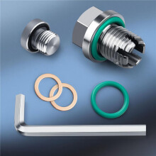 2set M14.1-1.5 X 15mm Oversize Piggyback Oil Drain Plug, Stainless Steel Self Tapping Oil Pan Thread Repair Kit