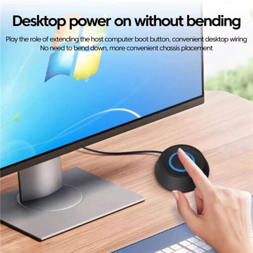 2X Computer  1.8m PC Motherboard External Start Power LED Light Button Extension Cable Round Startup  A 2
