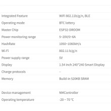 3X NM TV NMMiner  TV 1060KH/S Hashrate Nerdminer V2 ESP32 BTC SOLO Lottery Miner  Gift Silent Desktop Clock