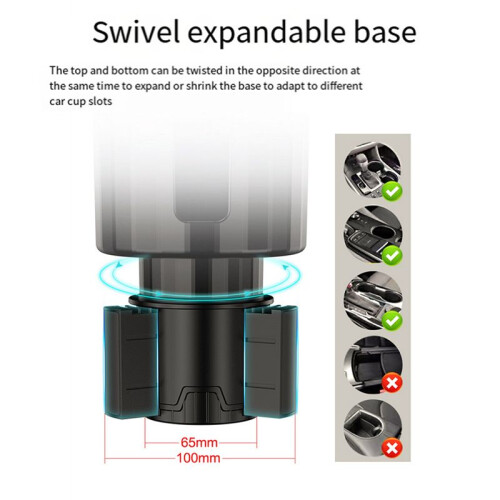 2X Cup Holder Expander for Car - Upgraded Extender Cup Holder with Offset Option, Adjustable Car Cup Holder Expander