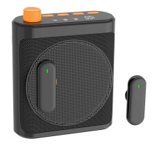 Micrófono de Solapa Inalámbrico, Amplificador de Voz Portátil con 4 Micrófonos y Altavoz Recargable para Aulas, Reuniones y Discursos.