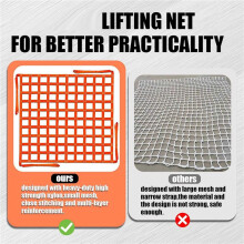 2X Lifting Net 3.28 X 3.28 Ft, Lifting Net Straps for Hoist 661lbs Load Capacity, Nylon Sling Hoisting Net