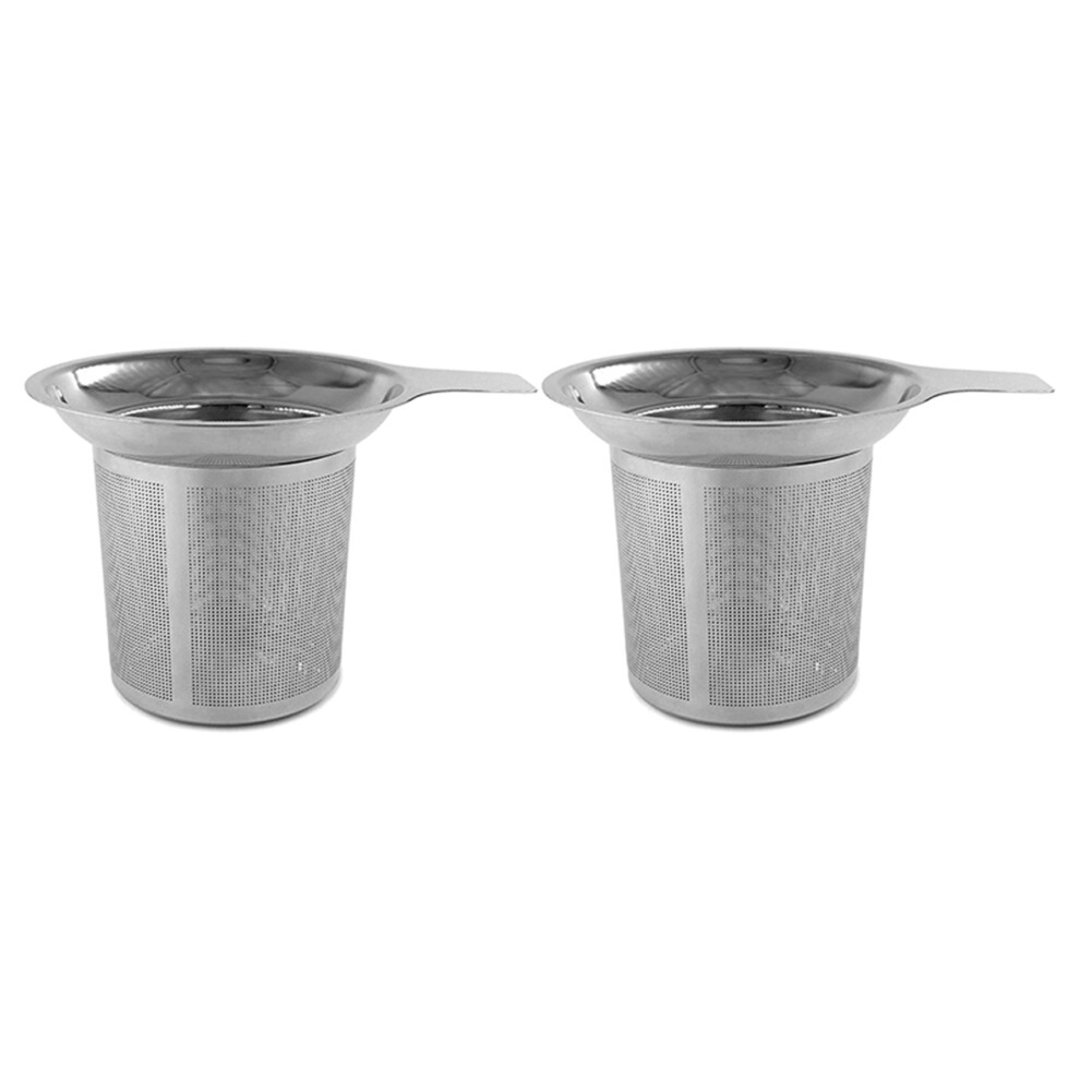 Typecat 2X Stainless Steel Tea Strainer, Teapot, Tea Sieve, Coffee Cup, Leaking Sieve, High Density Filter With Handle