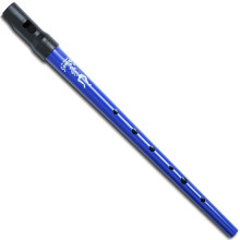 Irish Tin Whistle C/D Key Black and Silver Durable Metal Body Blue C Key Mouthpiece for Clarke