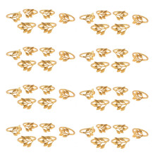 48Pcs/Lot Hotel Napkin Ring Napkin Holder Fall Leaves Napkin Buckle Christmas Wedding Party Gold Napkin Circle