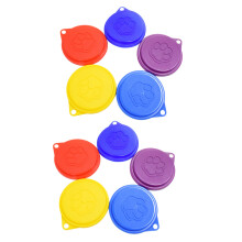 4 Pcs Reusable Pet Dog Can Tin Food Covers with Print Fresh Pet Cans Plastic Lid Caps-Random Color
