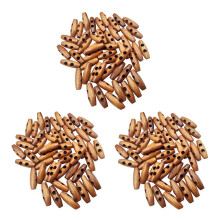 150 Stuecke Olive Form Holzschalter Tasten 2 Loecher Naeharbeit Tasten fuer Kleidung Dekoration