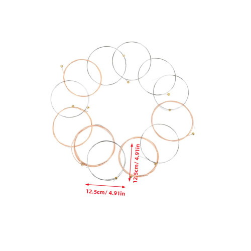 12pcs Acoustic Guitar Strings Light Gauge Phosphor Bronze Set for Warm Clear Tone 1