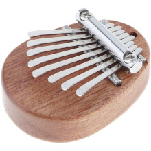 Mini 8Key Kalimba Thumb Piano with Warm Mahogany, Engraved Keys, Compact PalmSized Design