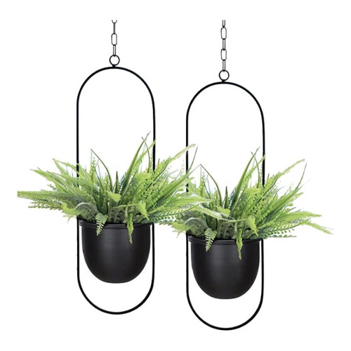 Pacote de 4 Vasos Suspensos para Plantas Internas e Externas com Suporte para Vasos Suspensos de 6 Polegadas, Suporte para Plantas 1