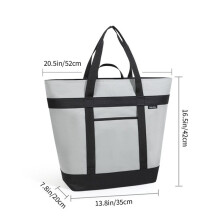2X Insulated Cooler Bag, Reusable 40L Soft Cooler Bags, Cooler Leak Proof Portable Thermal Bags for Groceries Beach Grey