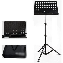 Adjustable Tripod Music Stand with Carrying Bag, Foldable Metal Sheet Music Stand for Black