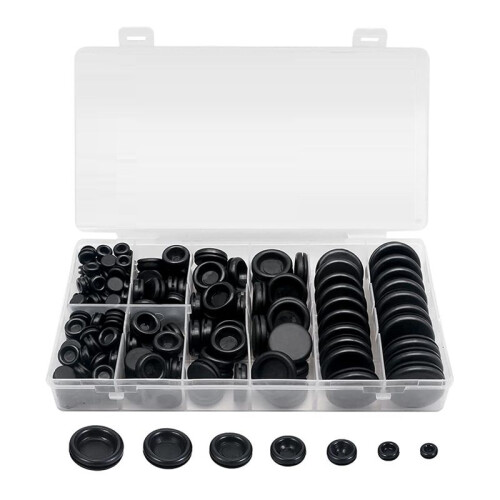 188 Pieces Closed Rubber Grommet Firewall Solid Closed Hole Plug Assortment Kit for Wire Electrical Appliance Plumbing