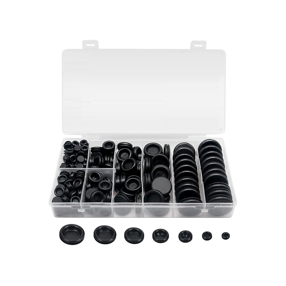 188 Pieces Closed Rubber Grommet Firewall Solid Closed Hole Plug Assortment Kit For Wire Electrical Appliance Plumbing 6033932606624