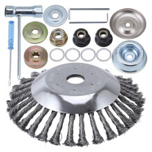 Rotary Wire Brush Trimmer Weed Blade Cutter with Universal Adapter Kit, Garden Lawn Mower String Trimmer 8inch