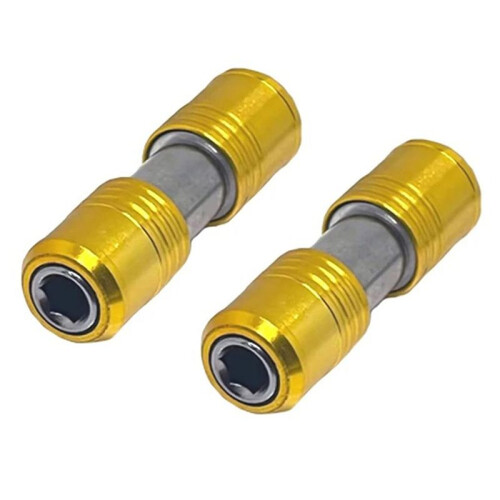 2pcs Portable Screwdriver Bit Holder Double  Extension Rod Quick Release 1/4inch Hex Screw Adapter Socket
