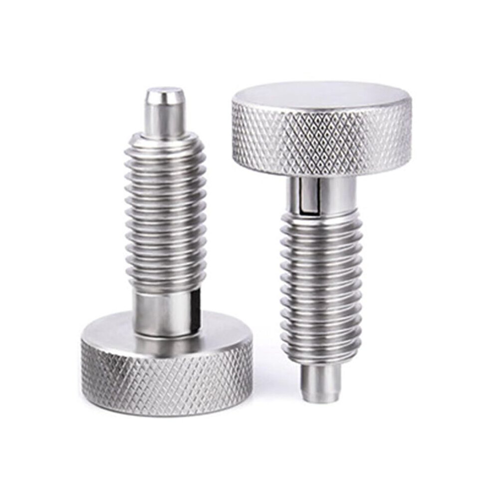 2Pcs Stainless Steel Hand Retractable Spring Plungers With Knurled Handle - Quick Release Locking Pin M6 4712143513670