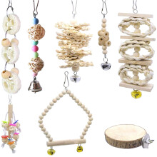 Clearance Natural Budgie Medium for Small Bird Wood Pet Parrot P-erch Stand toy Pet toys